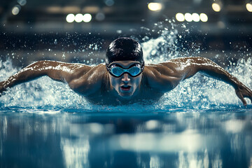 Dynamic competitive swimming action capturing athlete's intensity