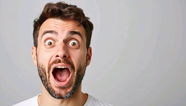 Funny Text Meme Template with Expressive Human Reaction Face