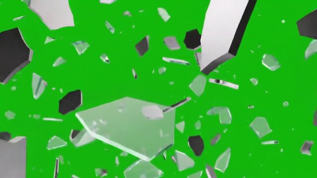 Shattered glass pieces animation
