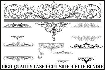 Naklejka premium Decorative Laser Cut Vector Pack