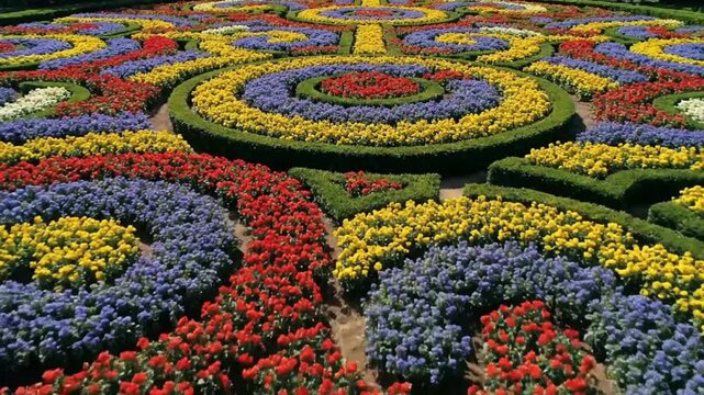 Vibrant Floral Garden Design A Symphony of Colors and Patterns