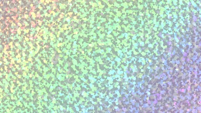 キラキラのシールのモザイクのようなホログラムの背景　レインボー　ループ