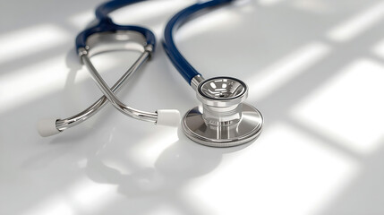 Medical Stethoscope on Bright Surface Healthcare Technology Image
