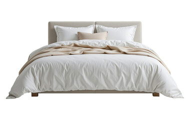 A Comfortable Bed for a Good Night's Sleep, Cut Out, Clipping Path, Isolated on a Transparent PNG Background.