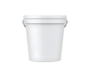 White Plastic Bucket 3D Render