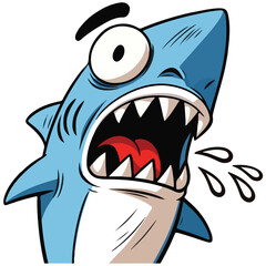 Shark flat sketch artwork. 