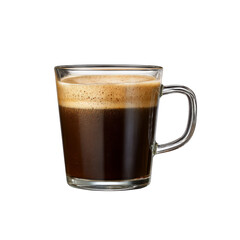 Aromatic Espresso in a Clear Glass Mug