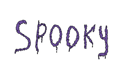 Whimsical hand drawn halloween  icon. Doodle sketch element, magic spooky pumpkin character. line art cartoon, fun symbol for decoration, posters, horror party. Isolated vector illustration.