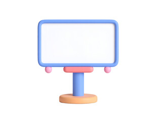 Pastel 3D Render Blank Sign