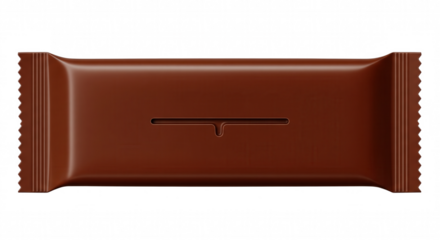 Minimalist chocolate bar packaging mockup on brown background