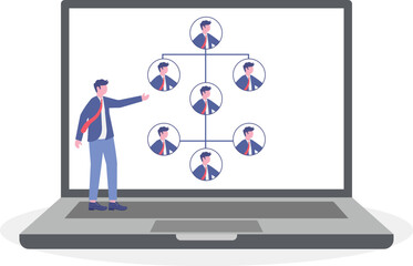 Self-concept, self-esteem and organization concept with tiny people.

