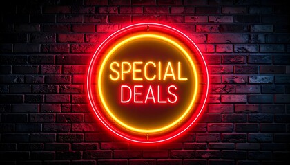 Neon Sign Special Deals Announcement Discover Unbeatable Offers!