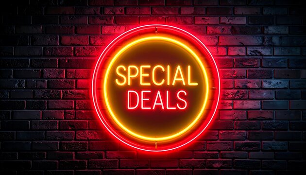 Neon Sign Special Deals Announcement Discover Unbeatable Offers!