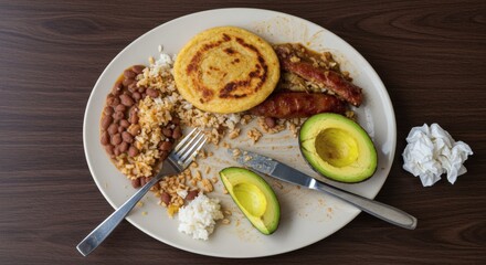 The Aftermath of a Hearty Bandeja Paisa, a Satisfying Meal