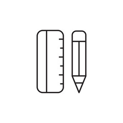 Pencil Rulers icon design with white background stock illustration