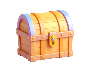 3D Wooden Chest Illustration