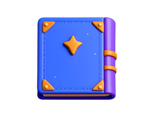 3D Book Illustration: Blue & Purple