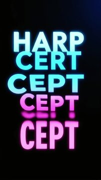 Neon Sign Displaying the Word Cert in Bright Blue and Pink with Glowing Effect