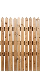 Fototapeta premium Wooden picket fence against white background