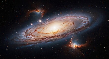 Fototapeta premium Andromeda Galaxy A Majestic Spiral Nebula, Distant Cosmos, Star Formation, Celestial Beauty, and Celestial Wonder