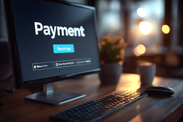 A secure online payment gateway on a computer screen