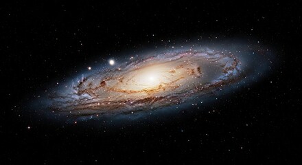 A breathtaking view of a vibrant spiral galaxy, its luminous core and intricate star-filled arms stretching across the dark, infinite cosmos, showcasing universal grandeur