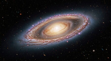 Naklejka premium Andromeda Galaxy A Stunning Spiral Galaxy Captured in Deep Space with Stars and Cosmic Dust