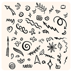 Abstract Hand-Drawn Doodle Design Elements