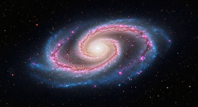 Majestic Spiral Galaxy Amidst Cosmic Starry Night A Breathtaking Universe Display