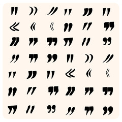 Hand-Drawn Quote Marks and Speech Symbols