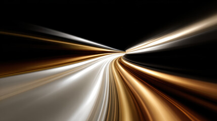 Dynamic movement background with sweeping lines of gold and silver, creating high fidelity visual experience