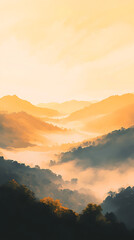 Fototapeta premium Stunning woodland sunrise creating warm golden atmosphere high resolution picture