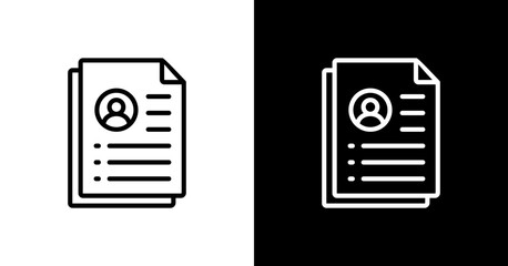 Curriculum Vitae White Icon Set