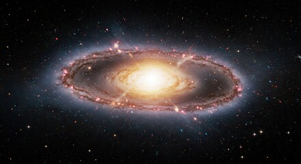 Fototapeta premium Andromeda Galaxy A Celestial Spiral in Cosmic Space, Twirling with Starbursts