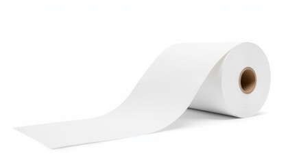 Roll of white paper on plain background  