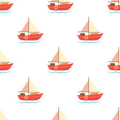 sailboat seamless pattern