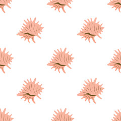 cartoon seashell seamless pattern