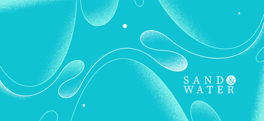 Curvy relaxing lines vector abstract background, creative concept of sea and ocean waves on a shore, calming shapes of waves over the sand wallpaper.