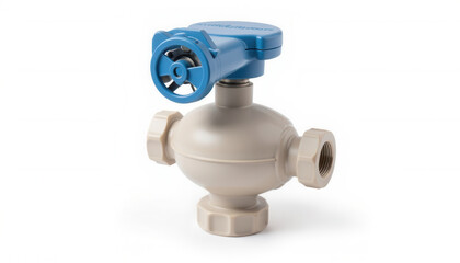 Plastic valve with blue handle for plumbing applications 