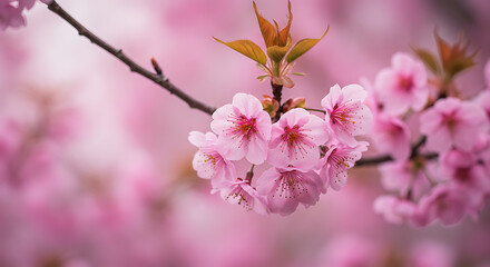 Obraz premium Beautiful pink cherry blossoms in spring