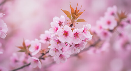 Obraz premium Beautiful pink cherry blossoms in spring