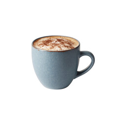 Aromatic Cappuccino in a Blue Ceramic Mug