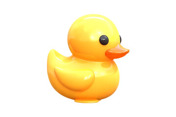 Adorable Yellow Rubber Duckling with Orange Beak on White Background yellow duck isolated on a transparent background
