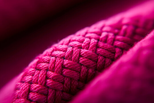 A sophisticated and elegant image of a woven fiber texture in a bold color palette of deep burgundy and charcoal