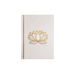 Elegant Beige Notebook with Gold Lotus Flower Design - Mindfulness and Meditation Journal