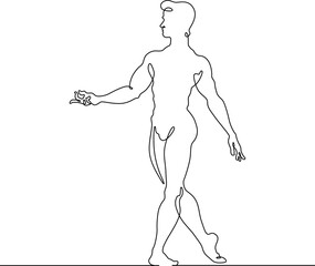 Continuous one line drawing Male dancer. Ballet dancer. One continuous line isolated minimal illustration.Not AI.