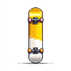 Pixel art skateboard illustration
