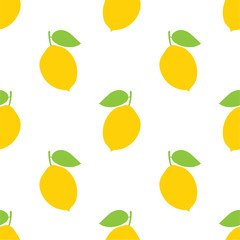 Seamless pattern with cute lemon.