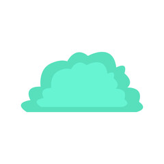 Vibrant green cloud formation floating against a clear blue sky, symbolizing tranquility and nature