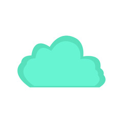 Vibrant green cloud floating in a clear blue sky, symbolizing tranquility and nature's beauty